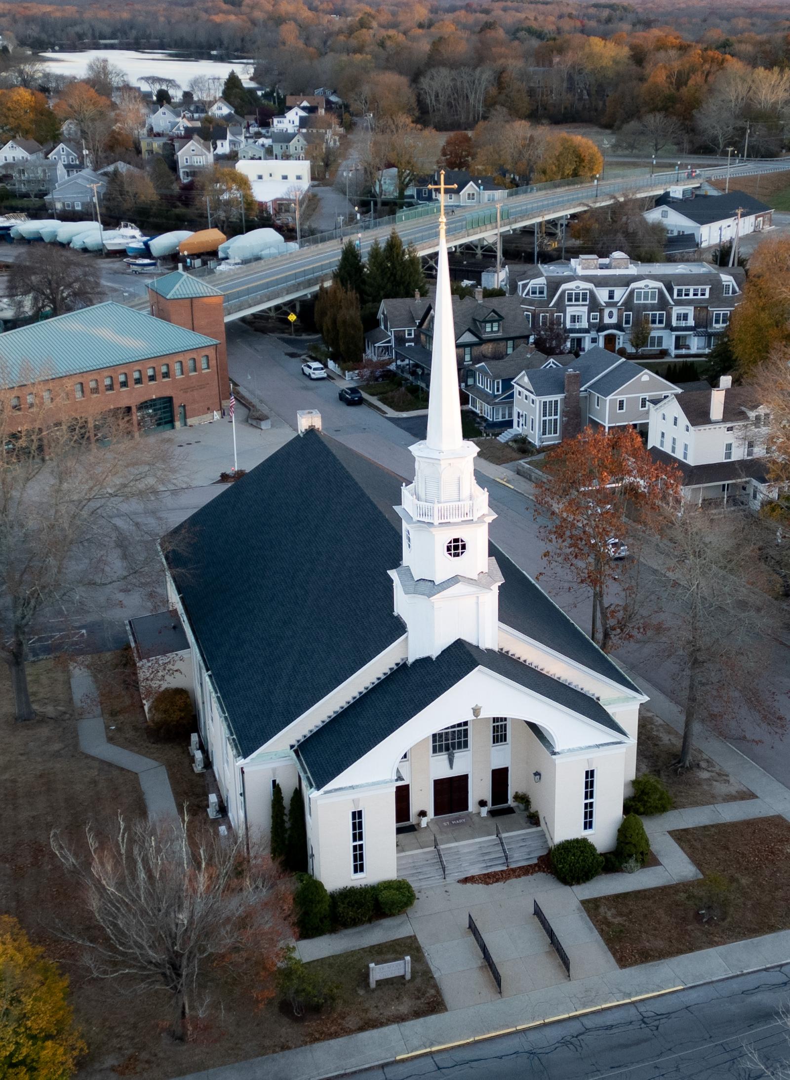 Mason's Island, the Mystic River, and the Stonington shoreline