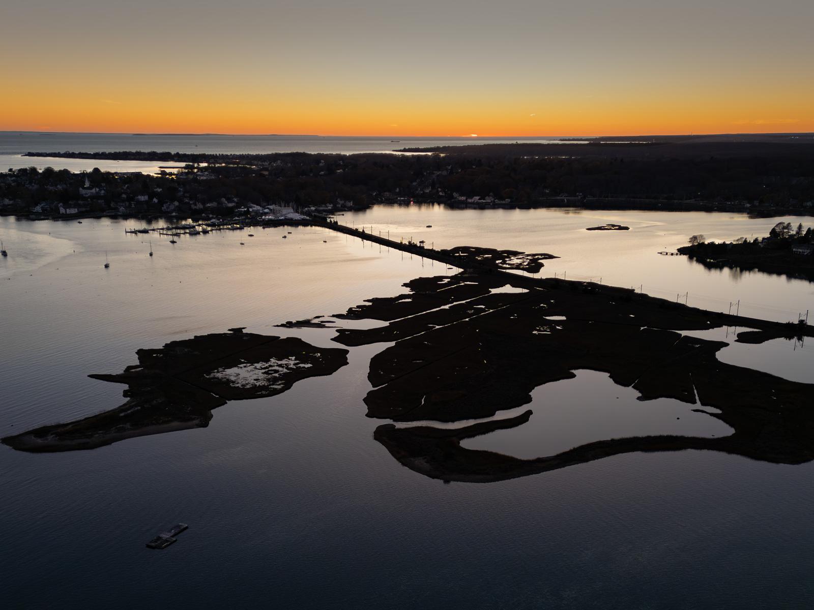 Mason's Island, the Mystic River, and the Stonington shoreline