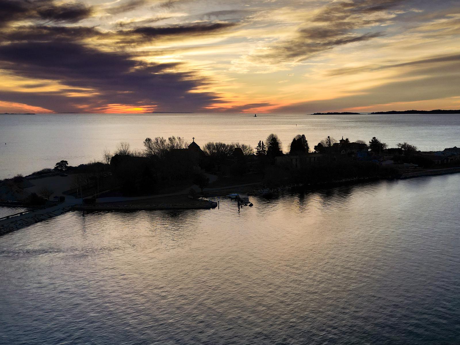 Mason's Island, the Mystic River, and the Stonington shoreline