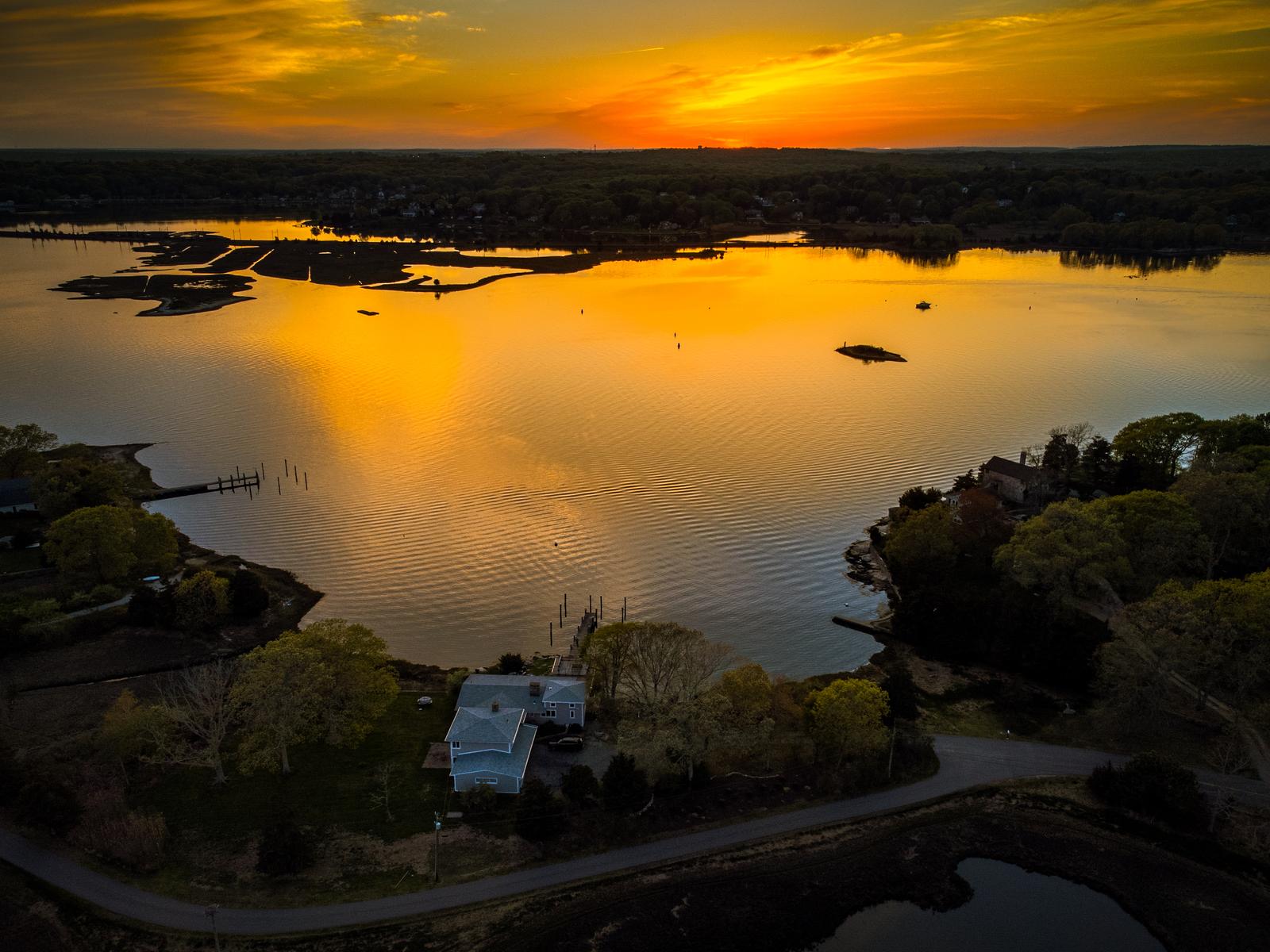 Sunset over the Mystic River from 26 Schoolhouse