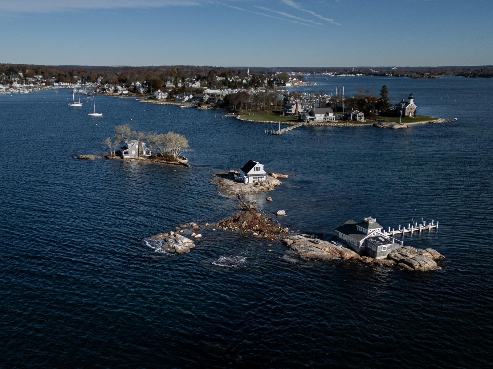 Mason's Island, the Mystic River, and the Stonington shoreline