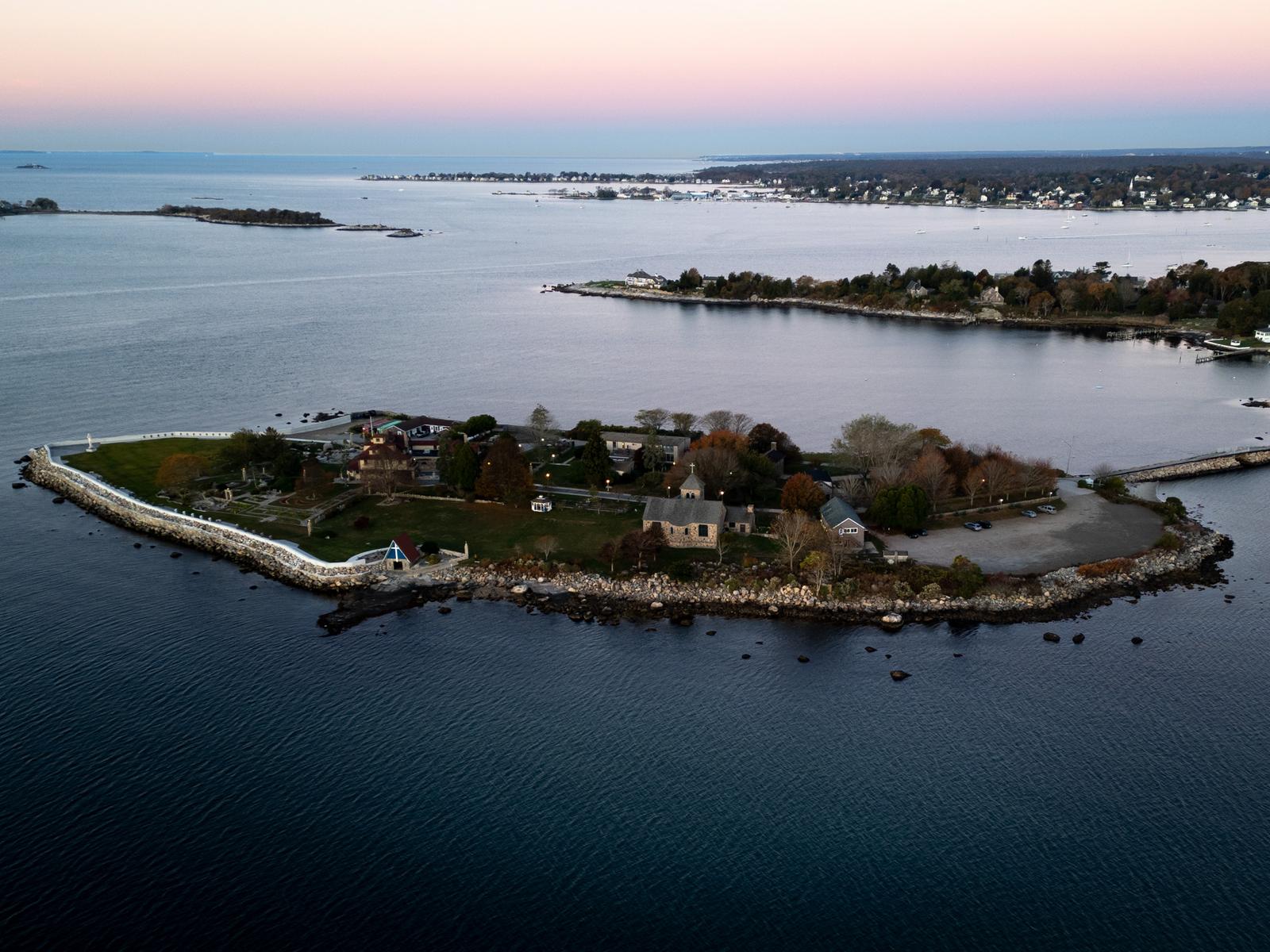 Mason's Island, the Mystic River, and the Stonington shoreline