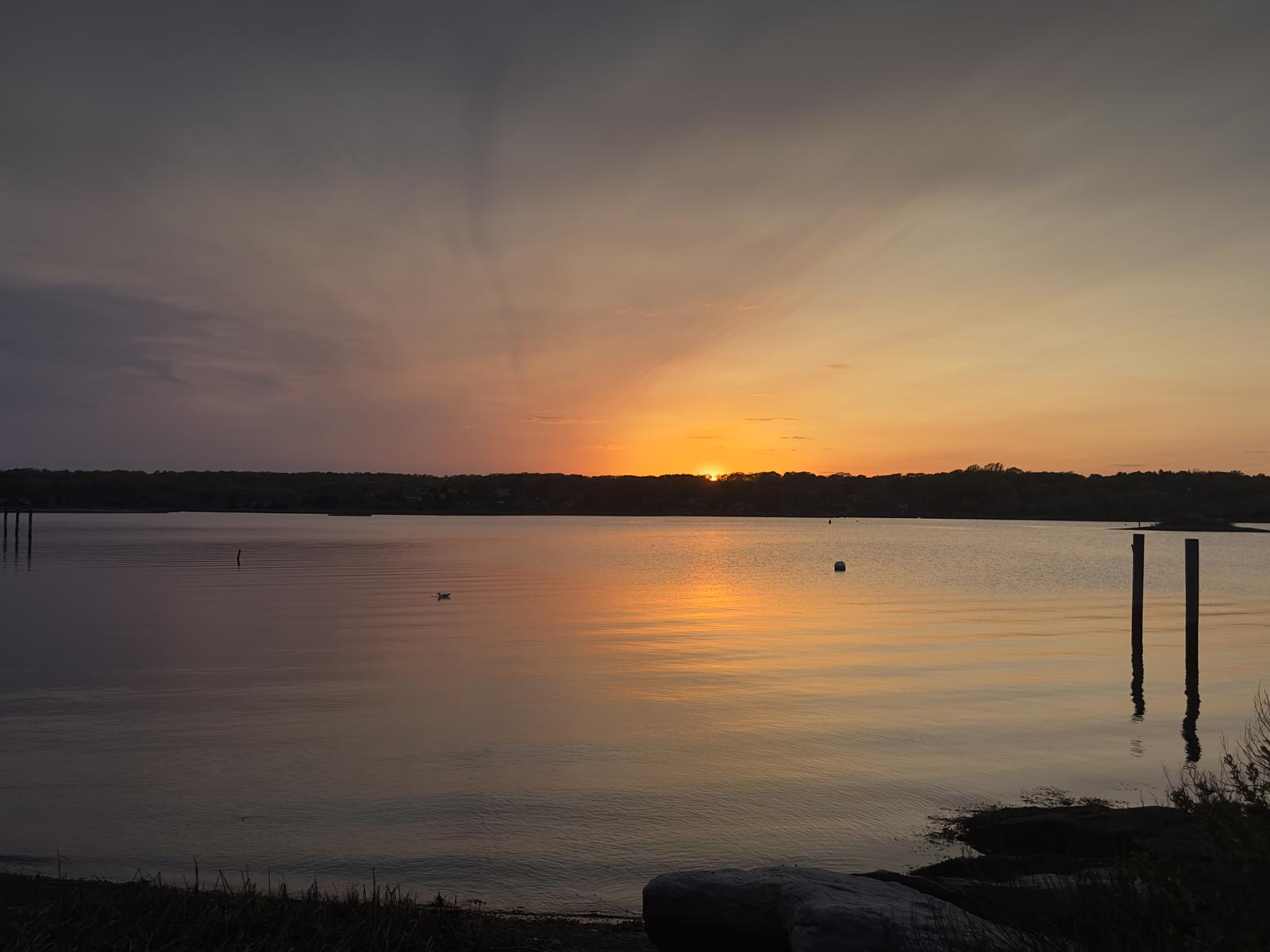 Sunset over the Mystic River from 26 Schoolhouse