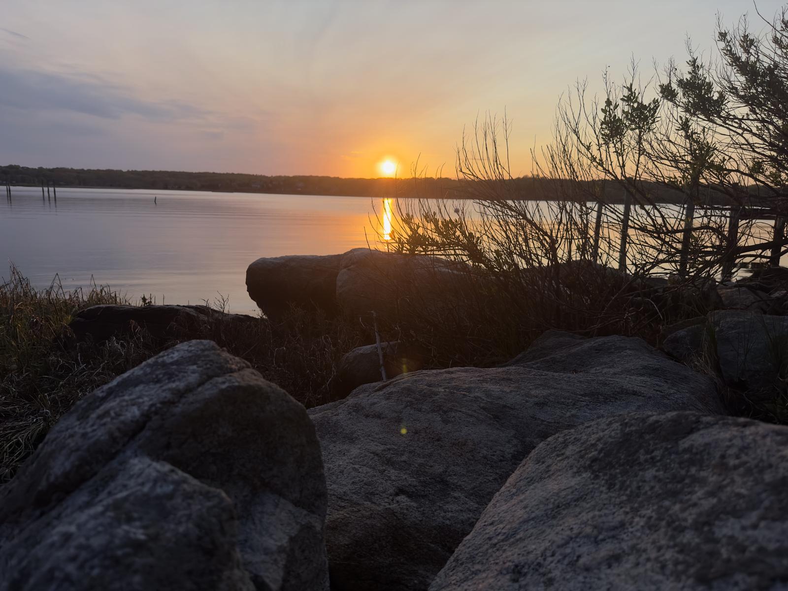 Sunset over the Mystic River from 26 Schoolhouse