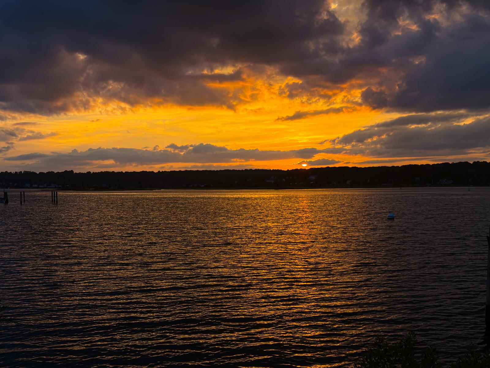 Sunset over the Mystic River from 26 Schoolhouse