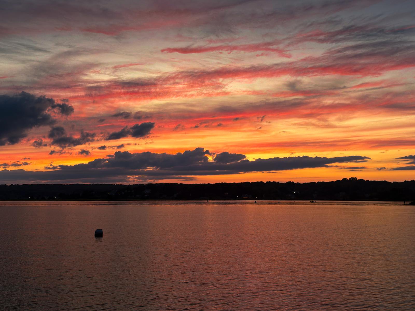 Sunset over the Mystic River from 26 Schoolhouse