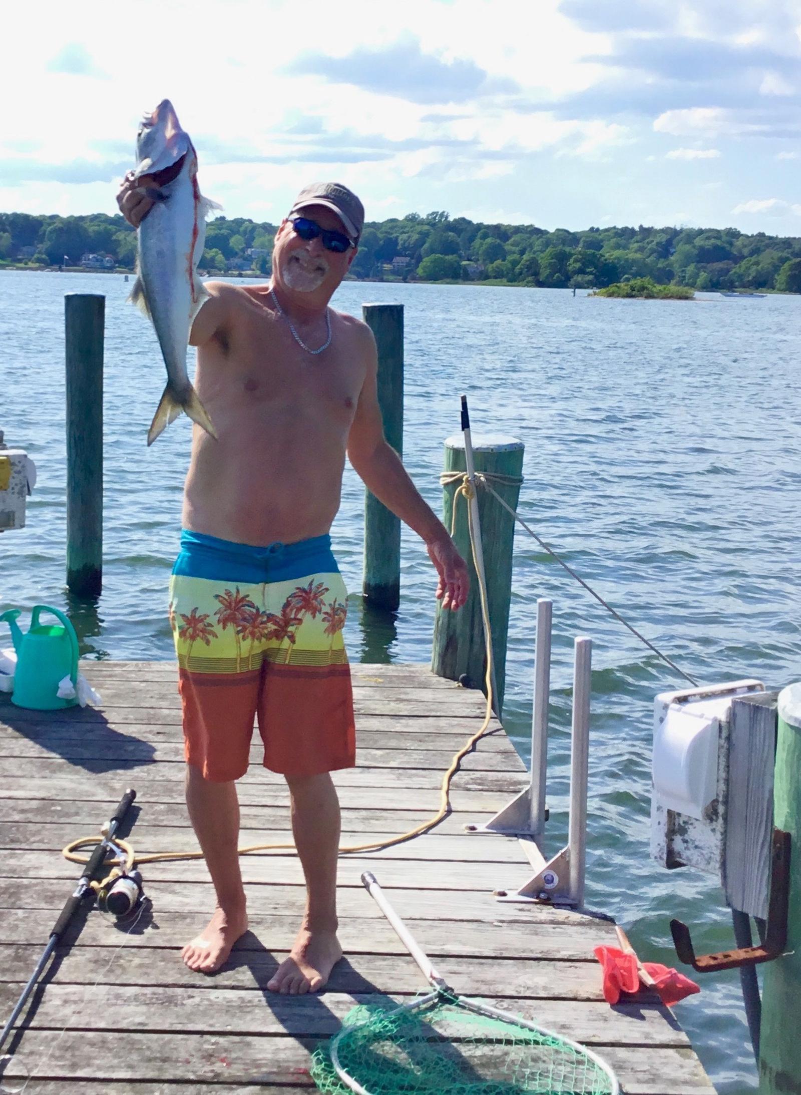 Fishing off the dock at 26 Schoolhouse
