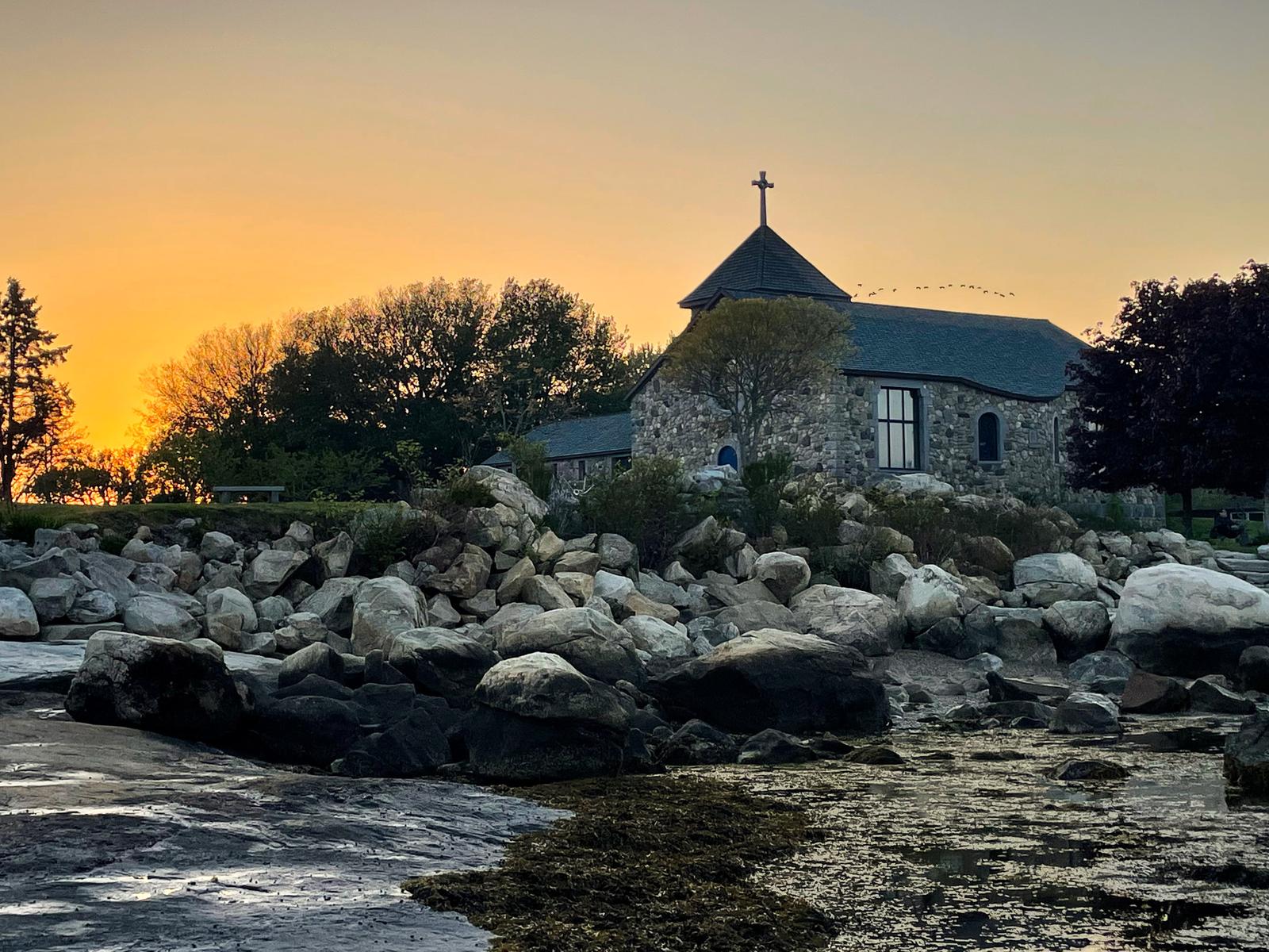 Mason's Island, the Mystic River, and the Stonington shoreline