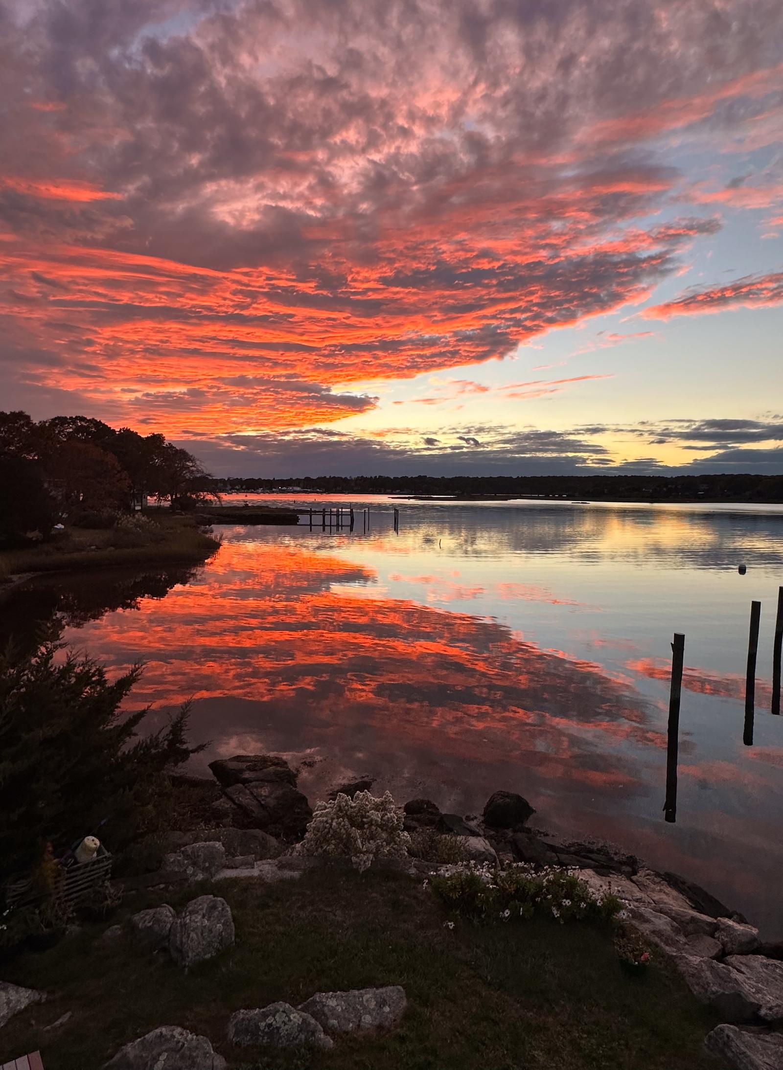 Sunset over the Mystic River from 26 Schoolhouse