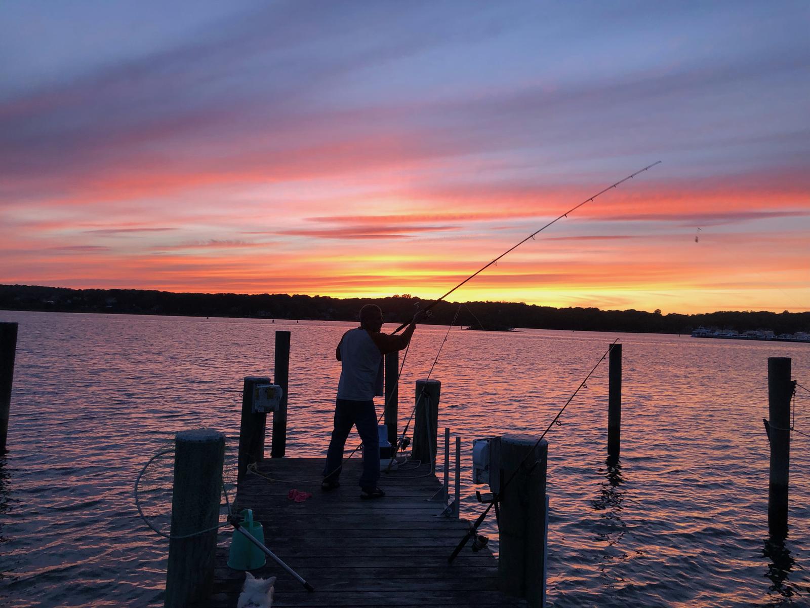 Fishing off the dock at 26 Schoolhouse