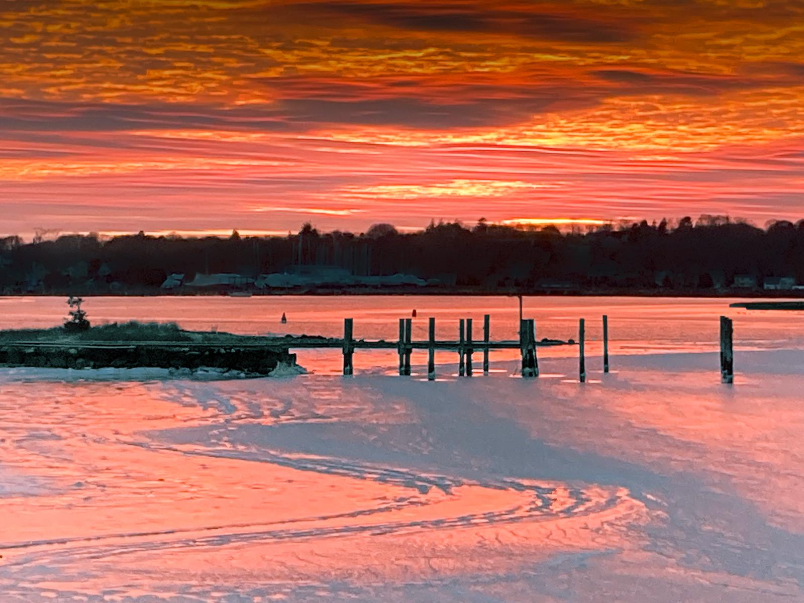 Sunset over the Mystic River from 26 Schoolhouse