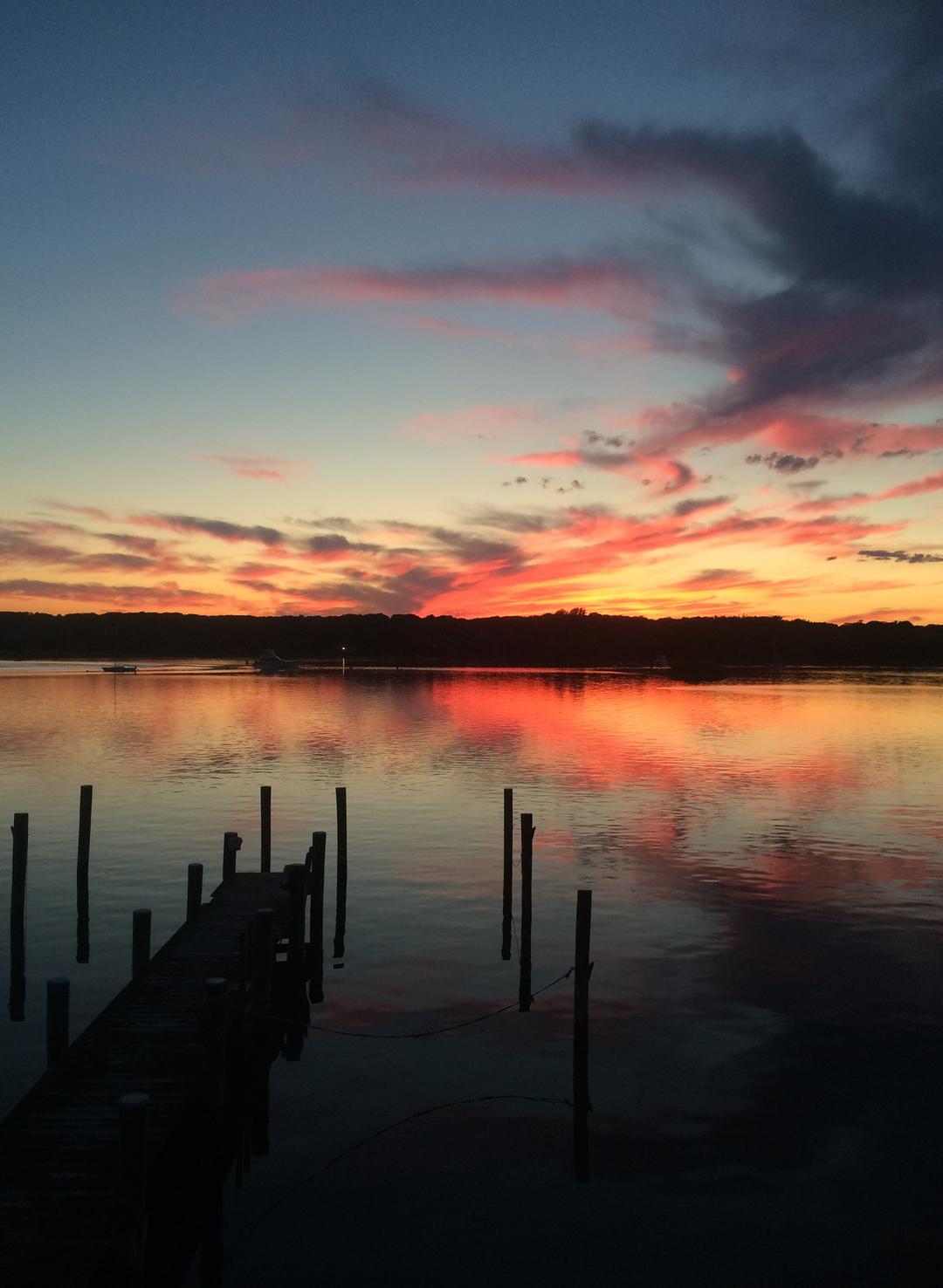 Sunset over the Mystic River from 26 Schoolhouse