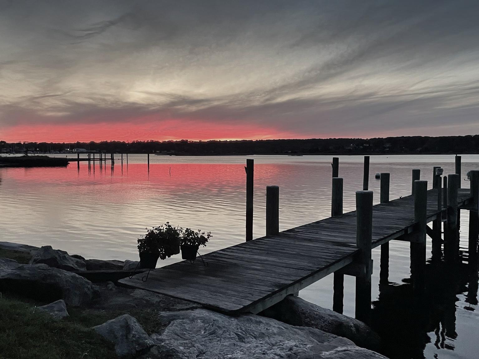 Sunset over the Mystic River from 26 Schoolhouse