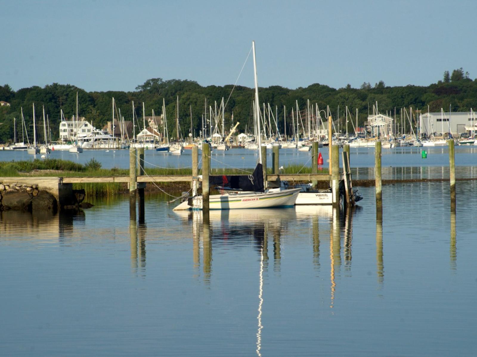 Mason's Island, the Mystic River, and the Stonington shoreline