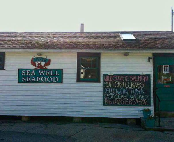 Sea Well Seafood: the day's catch is on the chalkboard.