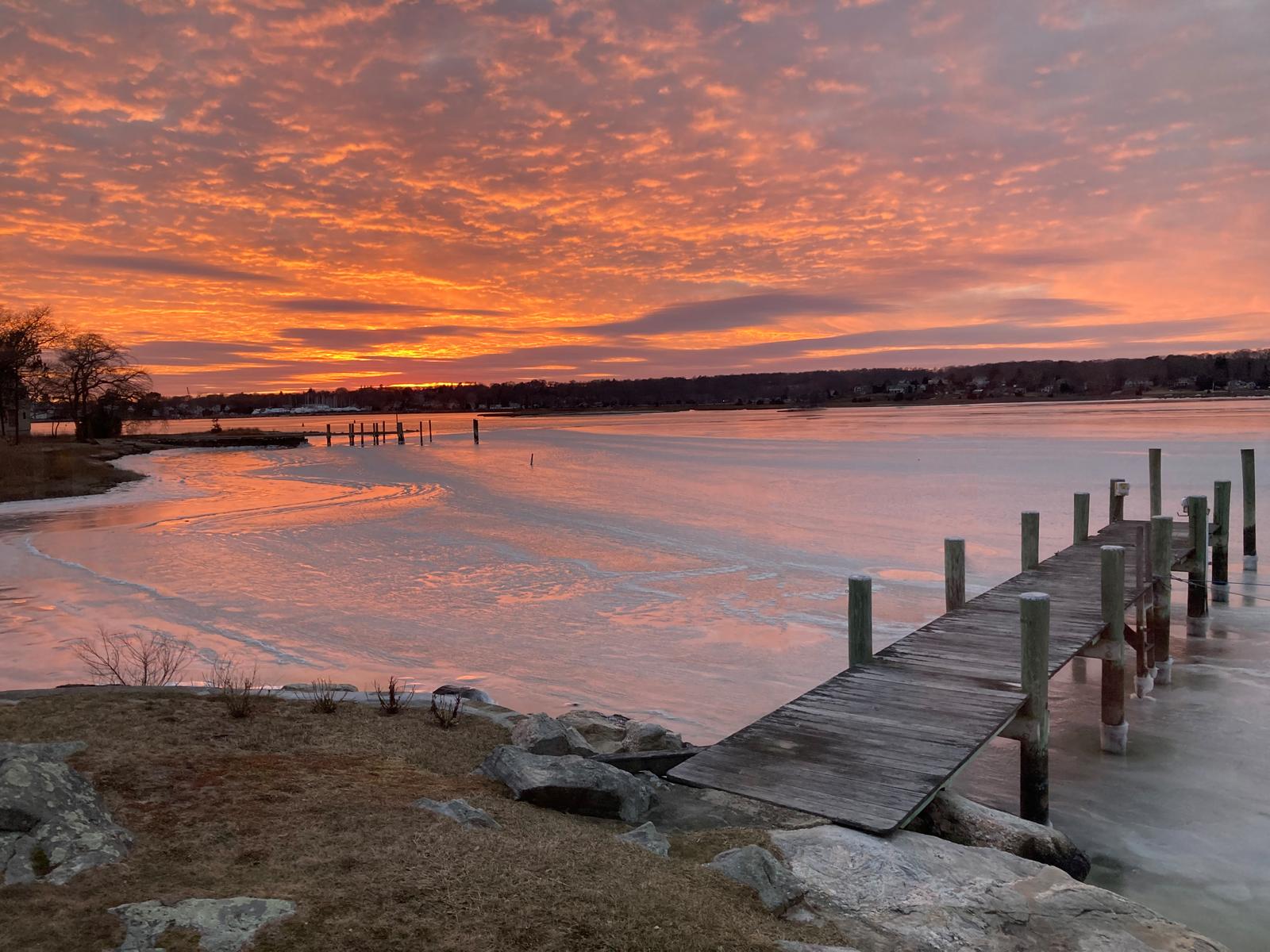 Sunset over the Mystic River from 26 Schoolhouse