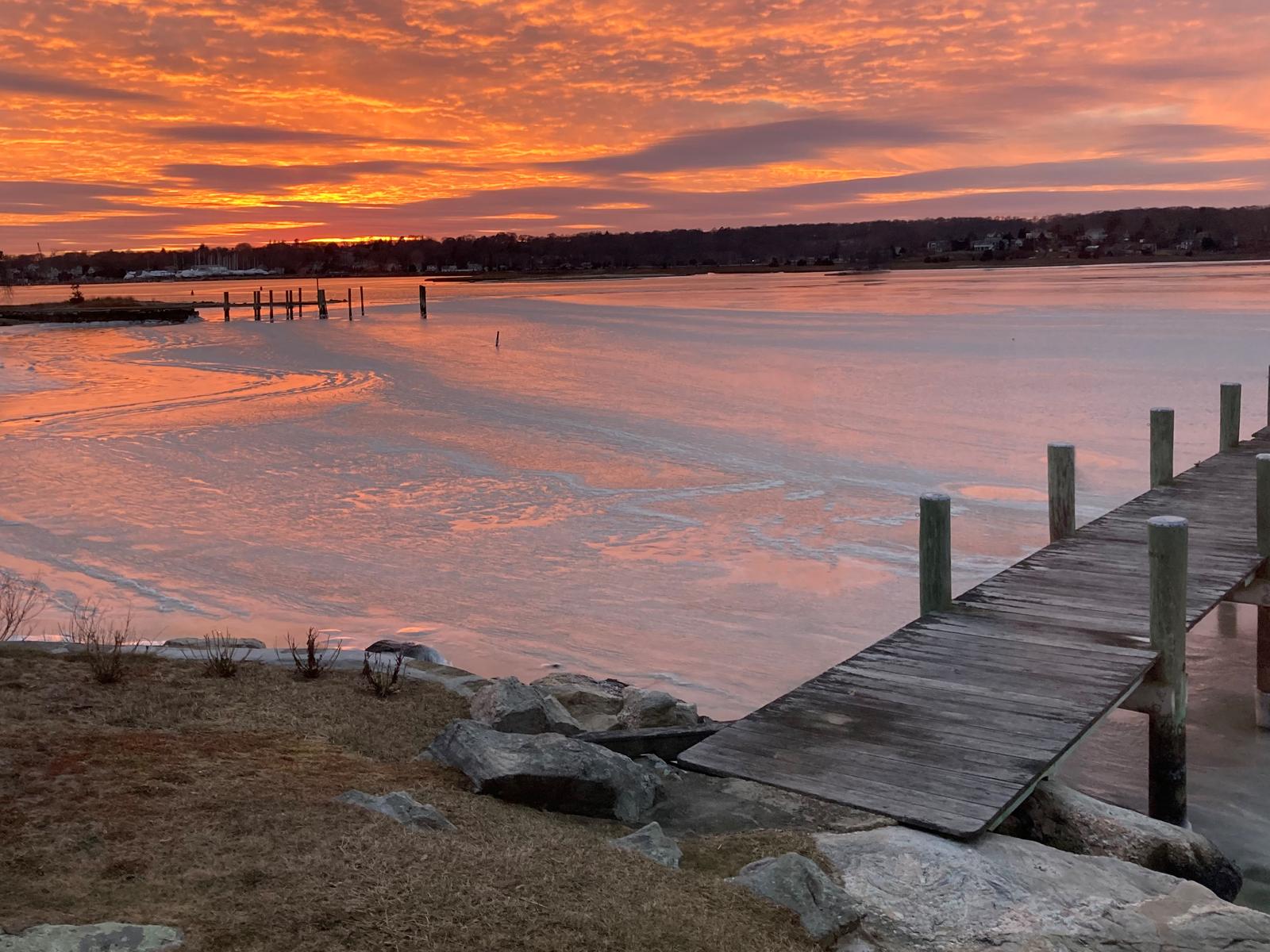 Sunset over the Mystic River from 26 Schoolhouse